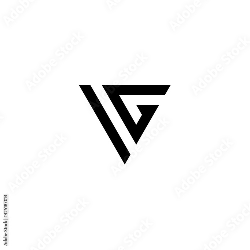 Creative Illustration of modern triangle letter IG