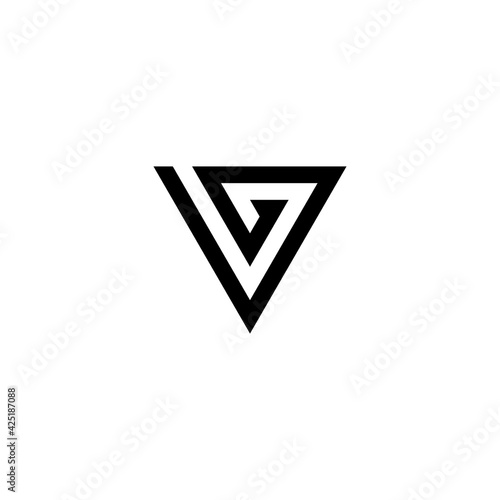 Free Download Creative Illustration of modern triangle letter VG - GFXLoad