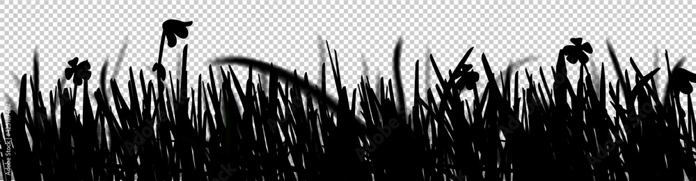 Obraz premium Realistic isolated zoom vector field weed grass. Can be used on flyers banners or web. 3d green grass land summer style. Vector illustration. EPS 10.