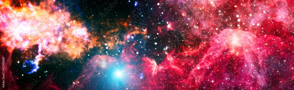 High quality space background. explosion supernova. Bright Star Nebula. Distant galaxy. Abstract image. Elements of this image furnished by NASA. - obrazy, fototapety, plakaty 