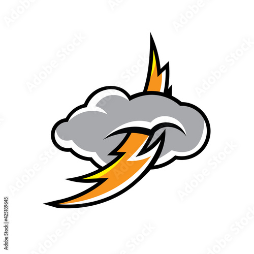 Cloud and Bolt vector, good for Fashion brand and Electricity Company Business logo, also School Sport club logo