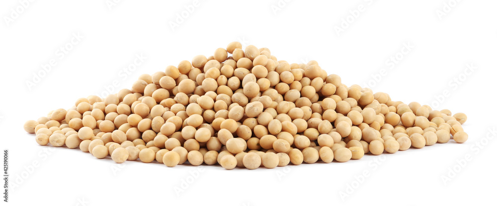 Heap of soya beans isolated on white Heap of soya beans isolated on white