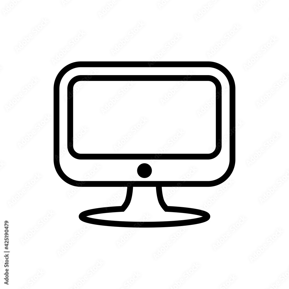 monitor icon design, outline style, vector eps10 monitor icon design, outline style, vector eps10