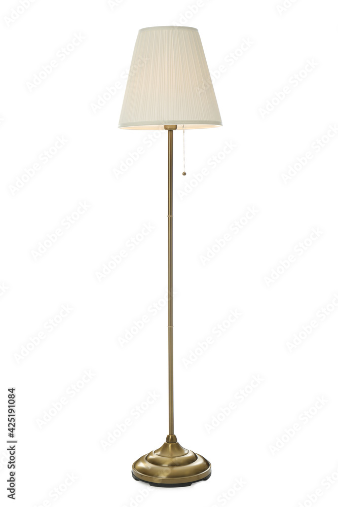Stylish elegant floor lamp isolated on white Stylish elegant floor lamp isolated on white