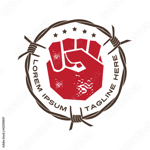 Martial fight and gym logo