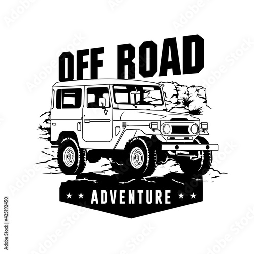 Off road Adventure vehicle vector illustration, perfect for t shirt design and event logo