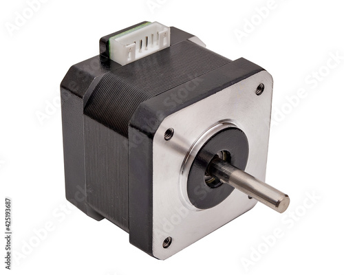 Stepper motor for precise movement isolated on white background