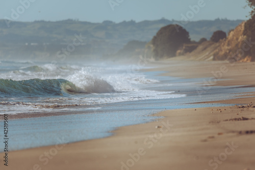 Pukehina beach mid morning looking towards Whakatane 