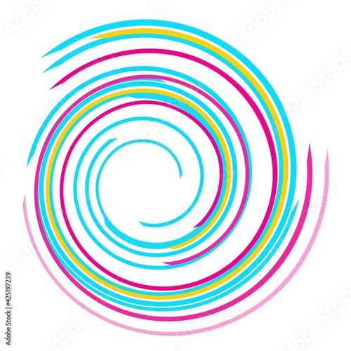 Colorful swirl spiral on white background