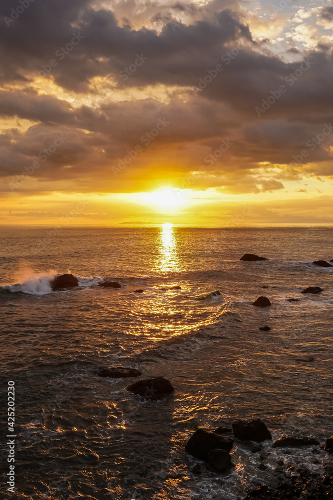 Beautiful colors of a sunset in the pacific ocean in the magical beaches of Costa Rica Beautiful colors of a sunset in the pacific ocean in the magical beaches of Costa Rica