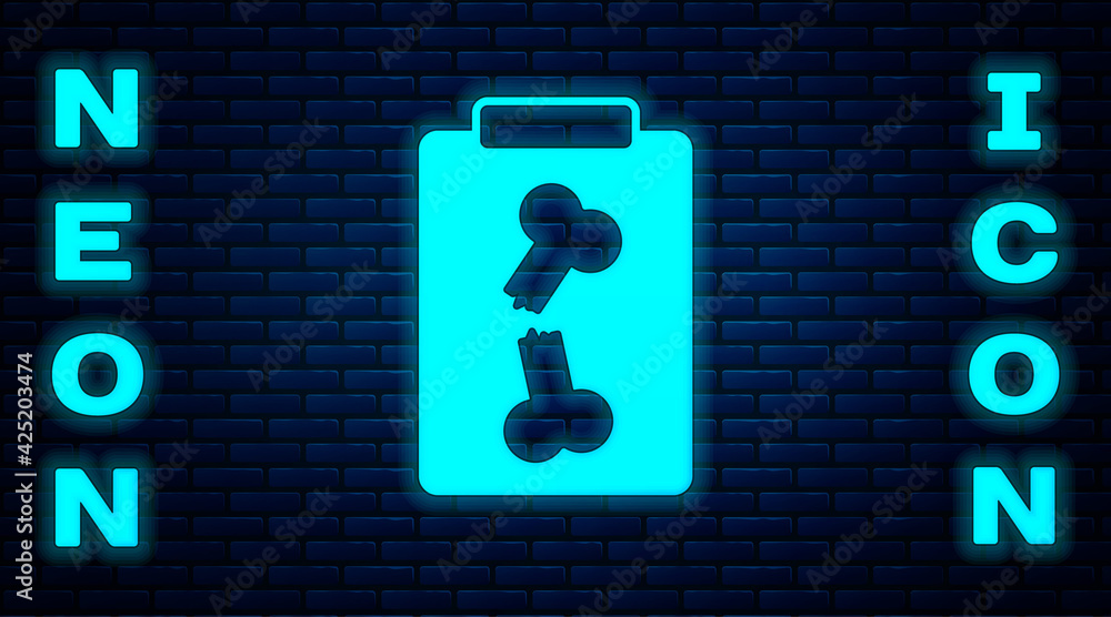 Glowing neon X-ray shots icon isolated on brick wall background. Vector Glowing neon X-ray shots icon isolated on brick wall background. Vector