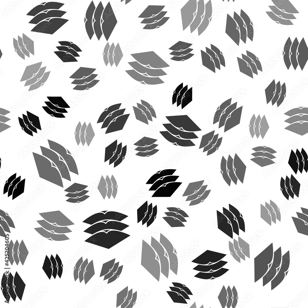 Fototapeta premium Black Layers clothing textile icon isolated seamless pattern on white background. Element of fabric features. Vector