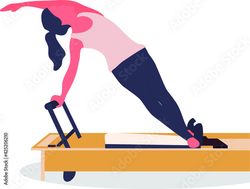 A pilates girl - vector of exercise