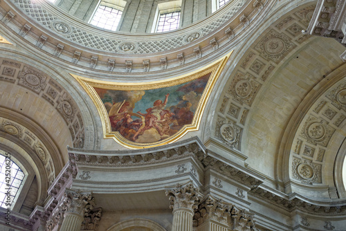  Internal painting of the Cathedral of St. Louis of the Invalides.Detail of the dome of the cathedral. Architect Jules Ardouin-Mansart