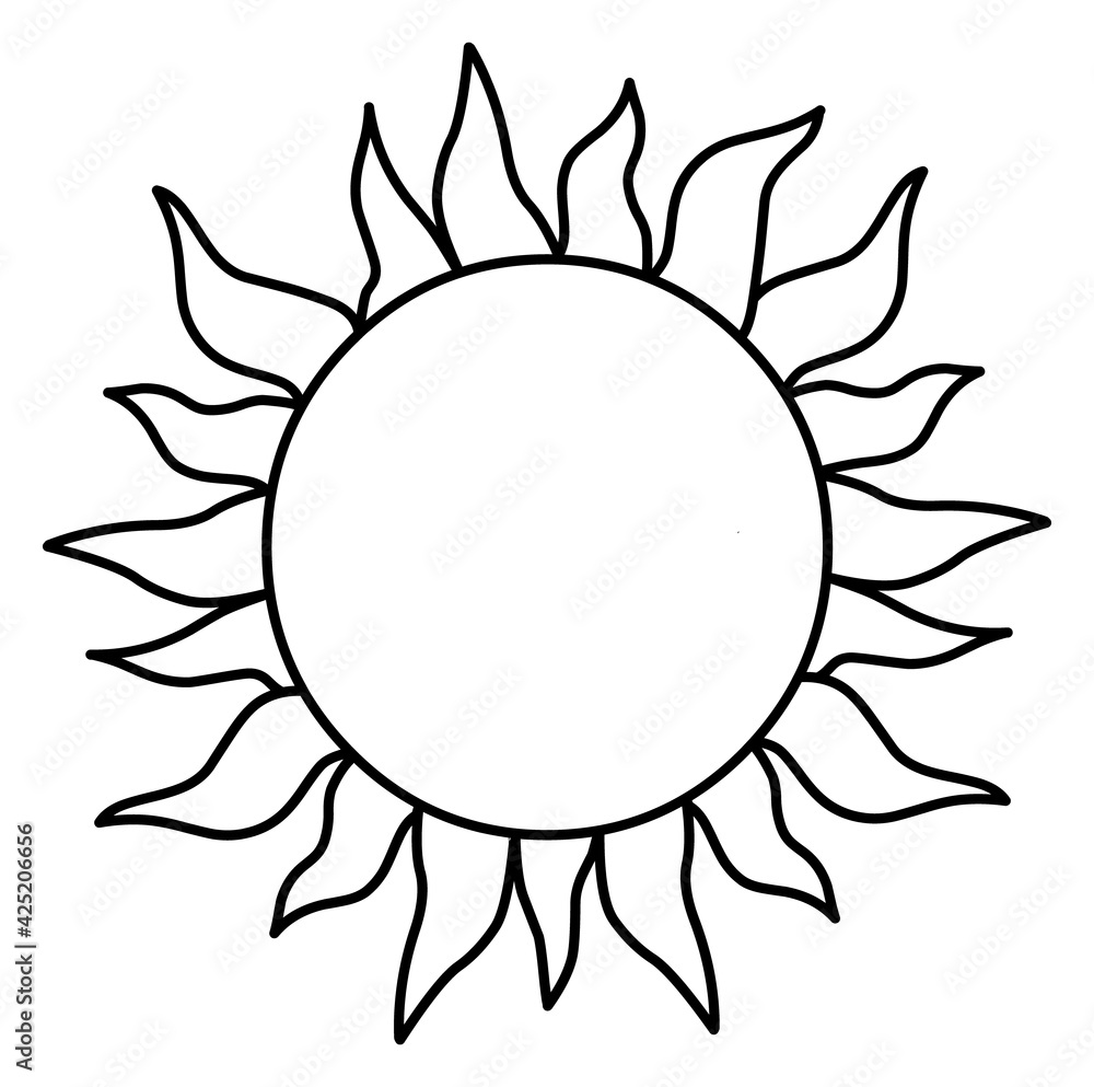 Sun line drawing logo vector illustration Sun line drawing logo vector illustration