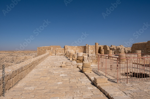 Remains of Avdat or Abdah and Ovdat and Obodat  ruined Nabataean city in the Negev desert