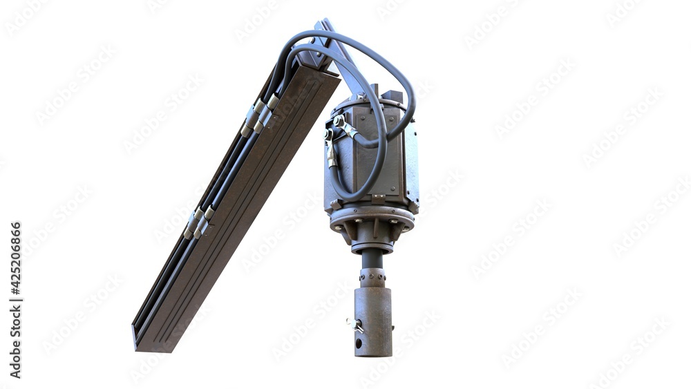 torque head for helical piers piling. isolated design industrial 3D illustration torque head for helical piers piling. isolated design industrial 3D illustration
