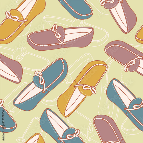 Loafers shoes seamless pattern