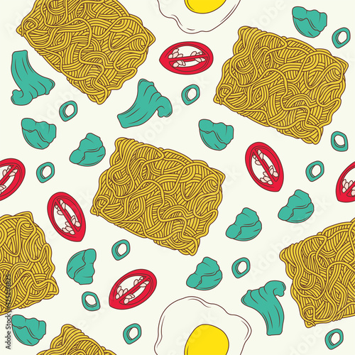 Noodle seamless pattern
