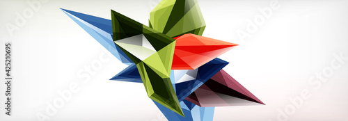 Vector 3d triangles and pyramids abstract background for business or technology presentations, internet posters or web brochure covers