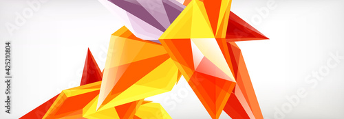 Vector 3d triangles and pyramids abstract background for business or technology presentations, internet posters or web brochure covers