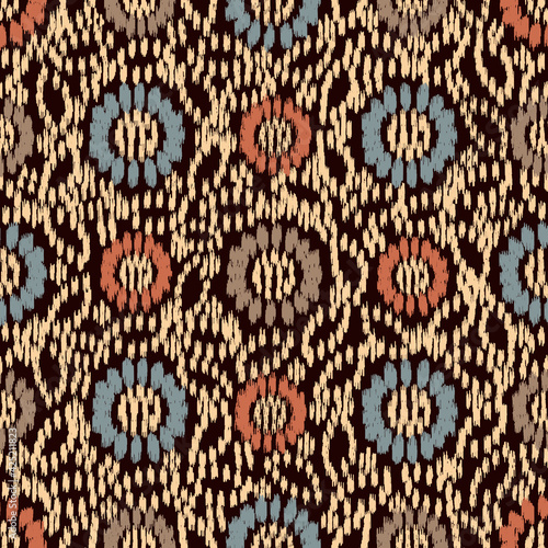 Seamless abstract pattern with the image of flowers
