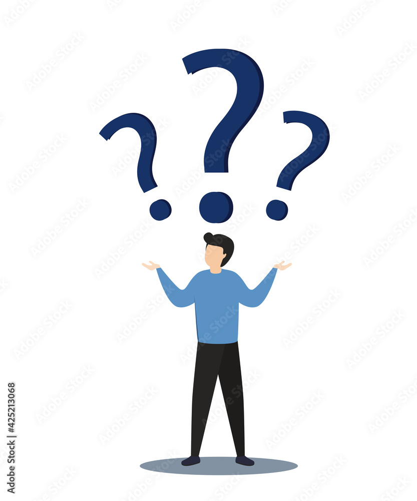 Businessman with question mark sign. Businessman with question mark sign.