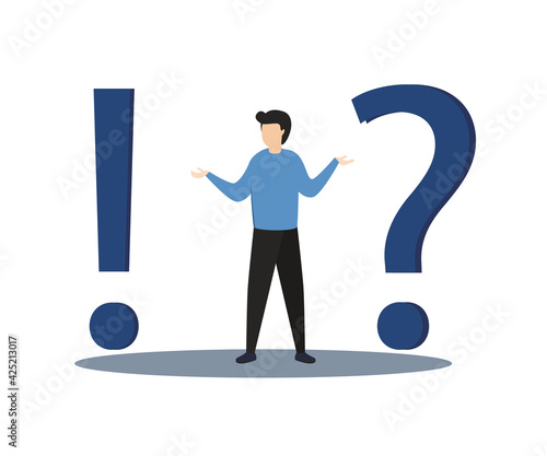 Businessman with question mark sign.