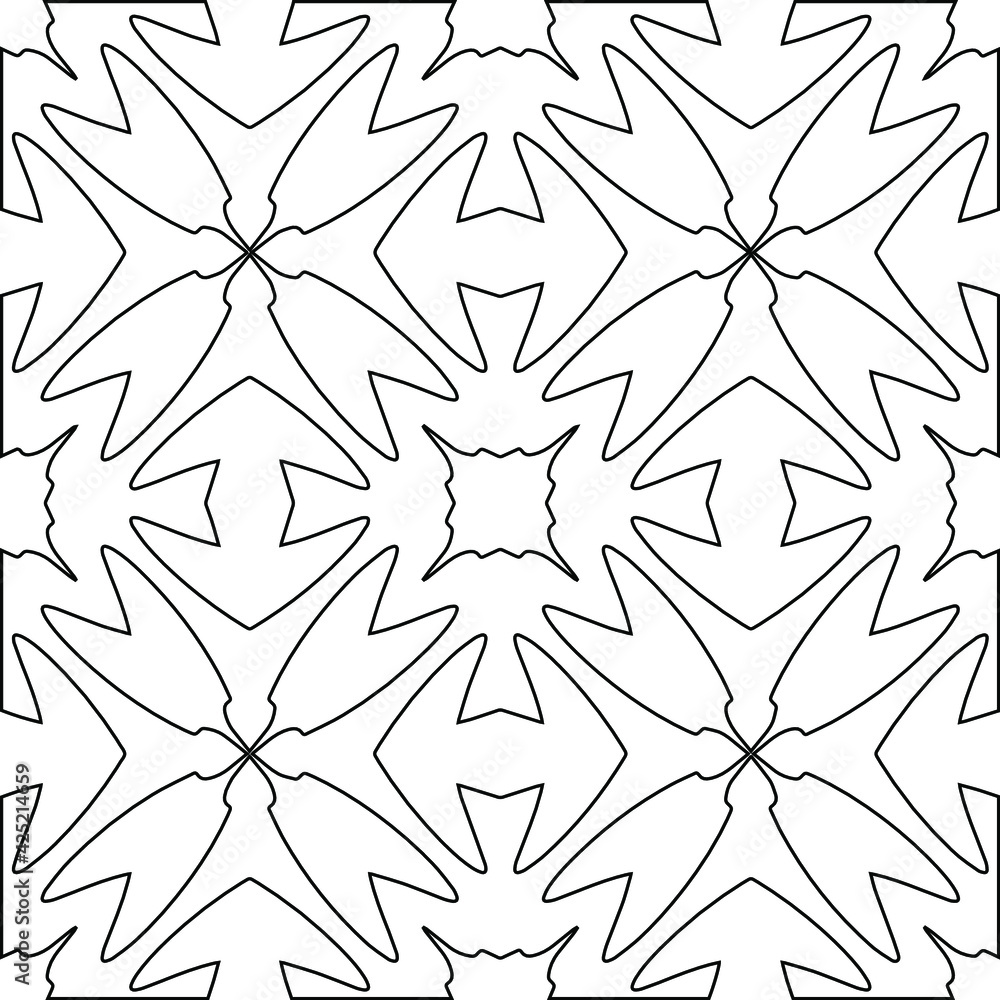 Geometric vector pattern with triangular elements. Seamless abstract ornament for wallpapers and backgrounds. Black and white colors. Geometric vector pattern with triangular elements. Seamless abstract ornament for wallpapers and backgrounds. Black and white colors.
