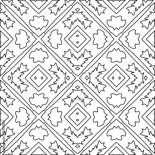 Geometric vector pattern with triangular elements. Seamless abstract ornament for wallpapers and backgrounds. Black and white colors. 