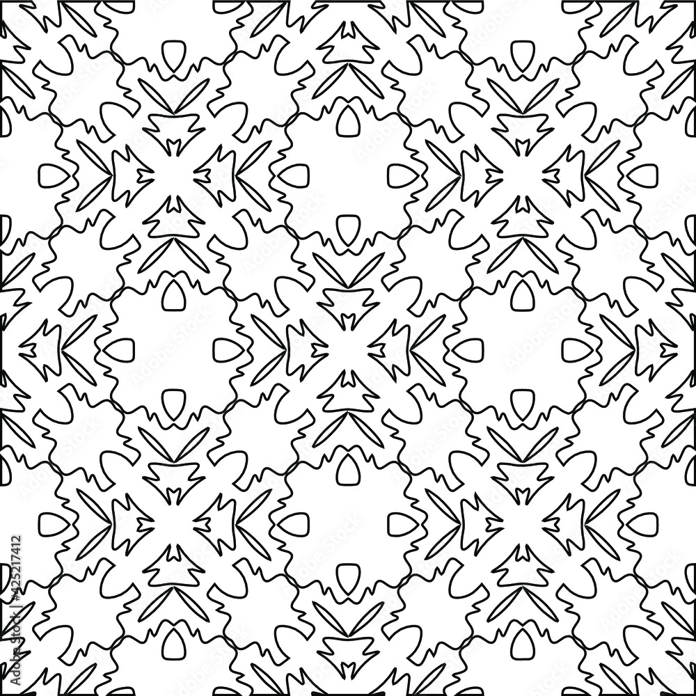Geometric vector pattern with triangular elements. Seamless abstract ornament for wallpapers and backgrounds. Black and white colors. Geometric vector pattern with triangular elements. Seamless abstract ornament for wallpapers and backgrounds. Black and white colors.
