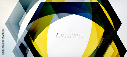 Vector color hexagons geometric abstract background