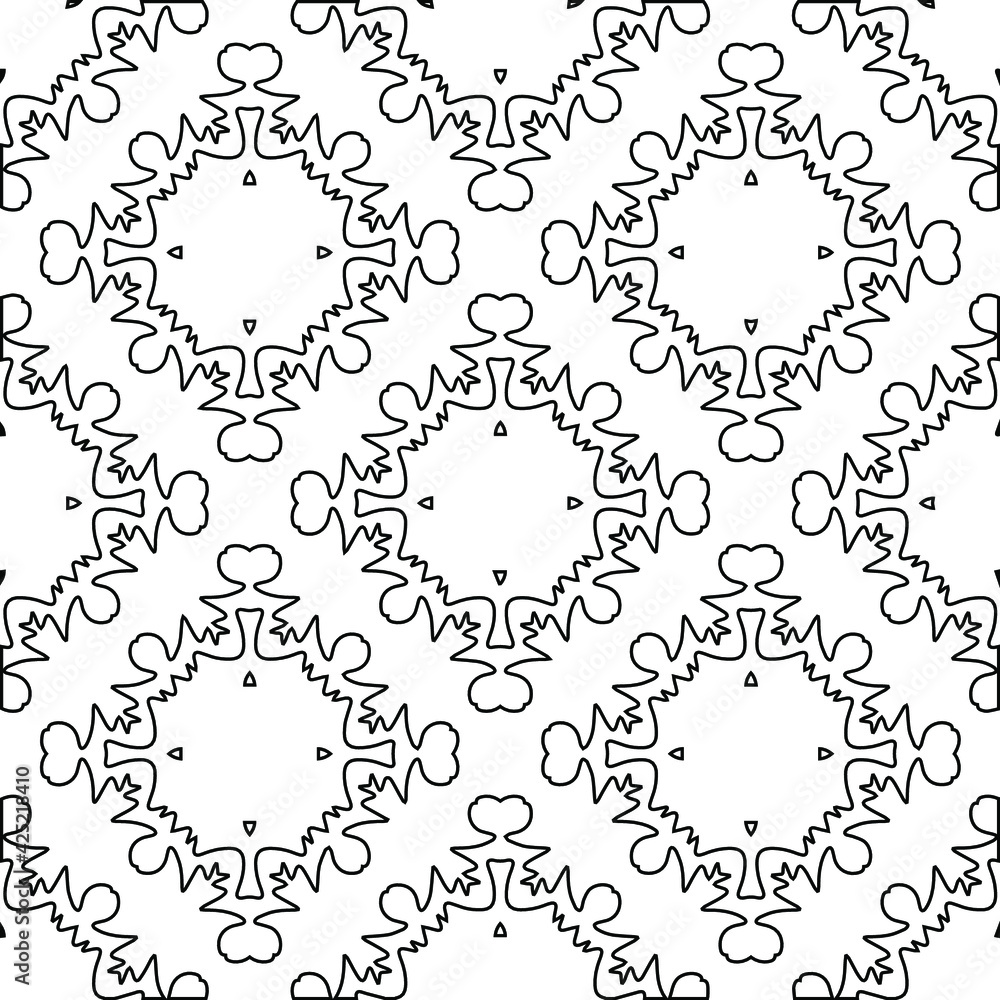 Fototapeta Geometric vector pattern with triangular elements. Seamless abstract ornament for wallpapers and backgrounds. Black and white colors.