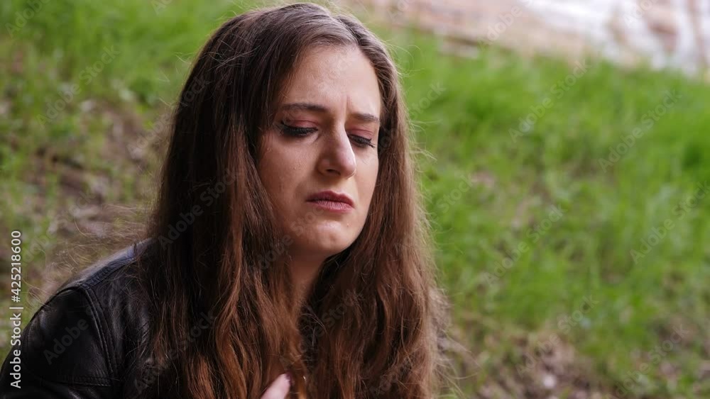 ecomonic crisis - young woman with economic problems in deep depression