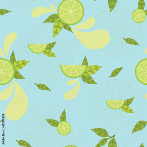 Citrus Splash Seamless Surface Pattern Design 