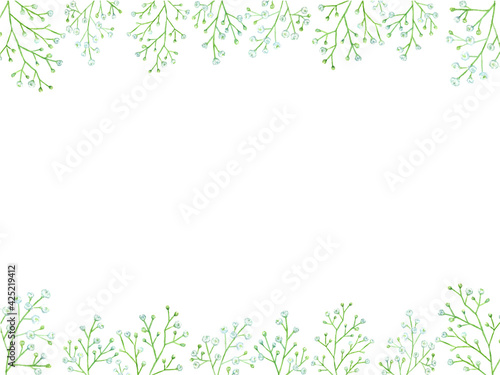 カスミソウのフレーム 水彩イラスト Stock Vector Adobe Stock