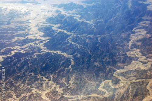 Aerial view of Pakistan geography