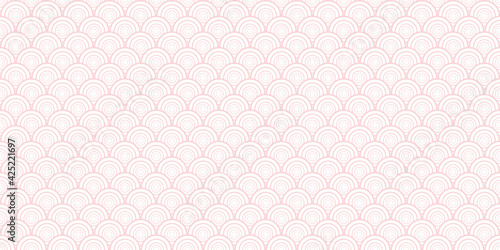 Geometric abstract fish scale pink vector pattern background