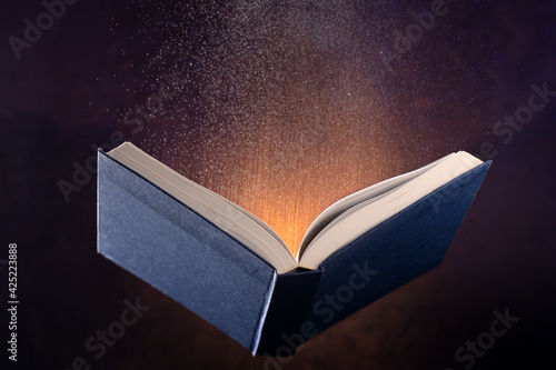 levitating open book and special effects from the book