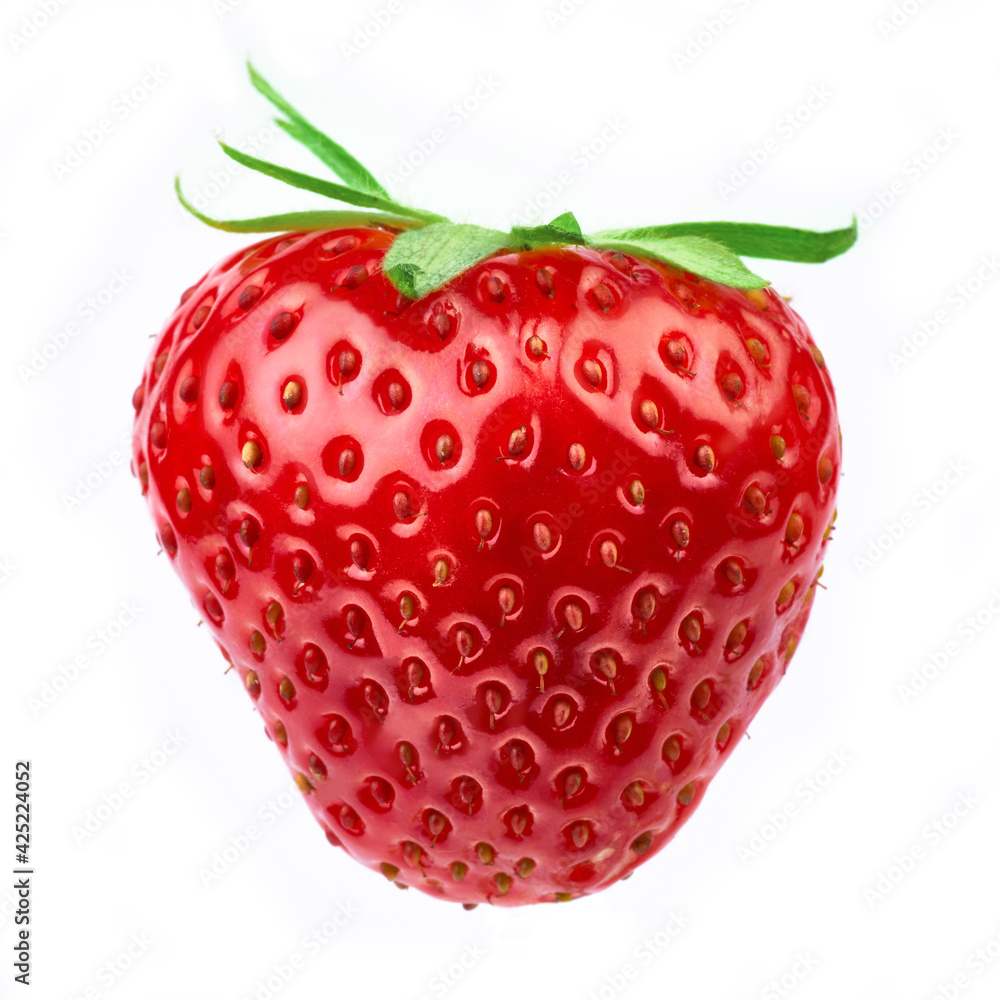 Studio macro shot of Fresh strawberry isolated on white background Studio macro shot of Fresh strawberry isolated on white background