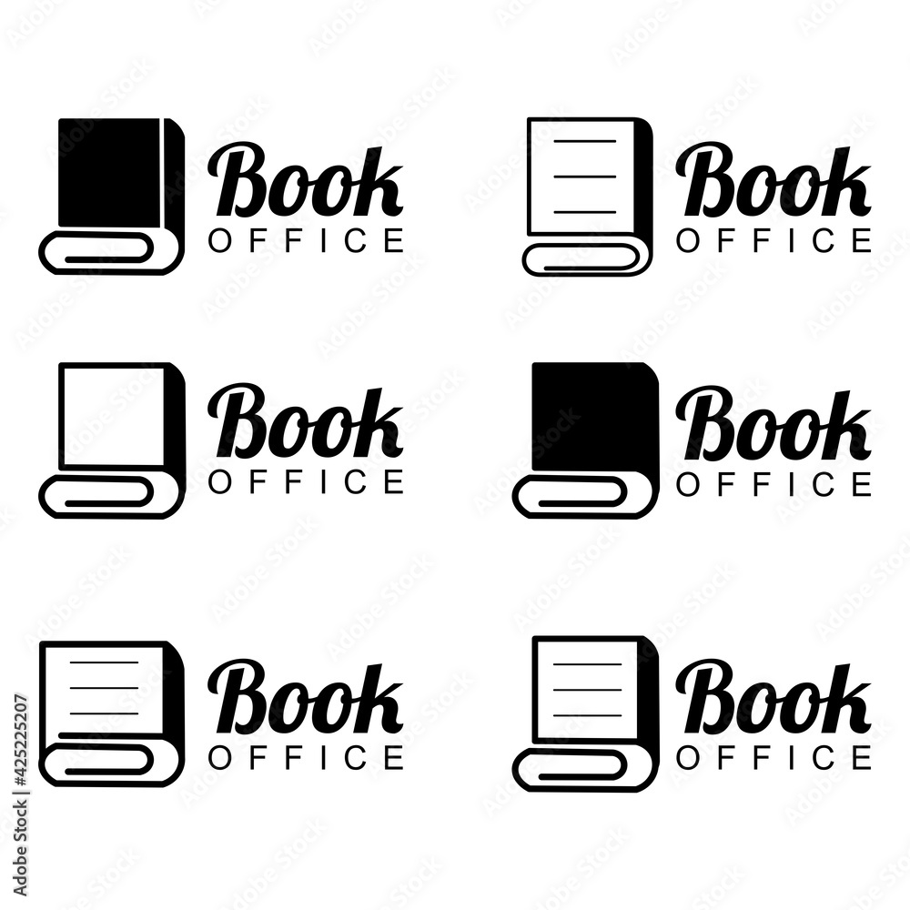 Set Book Office Logo Design Vector Set Book Office Logo Design Vector