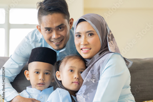 Eid Mubarak celebration moment with Malay family photo