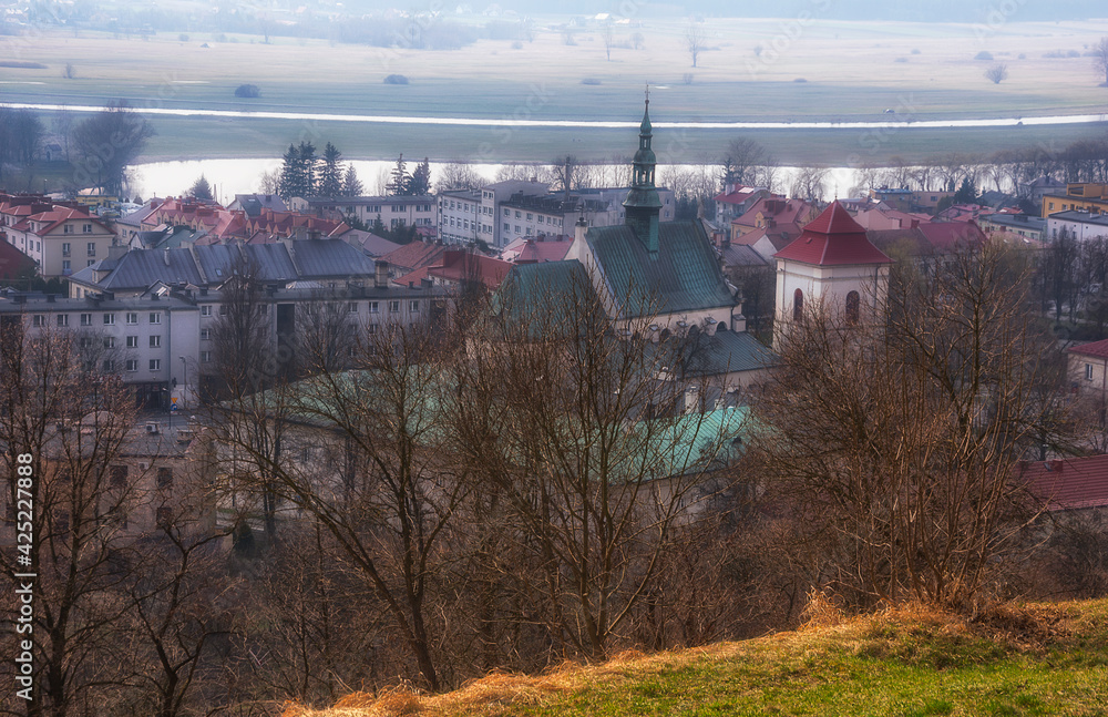 Pińczów, panorama ze wzgórza św. Anny