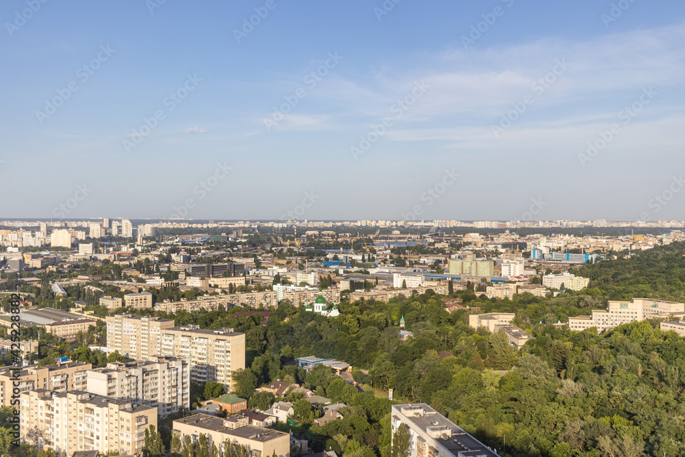 City Houses birds eye View. Urban housing development Ukraine