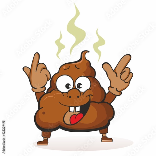 Poop emoticon. Funny Poop Character. Cute cartoon mascot character. Face stinky poop shit emoji icon, colorful symbol.