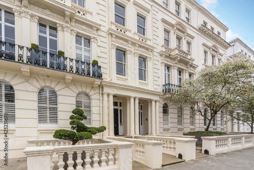 Prime London property street. Stanley Gardens in Notting Hill, a popular residential location amongst celebrities and wealthy people