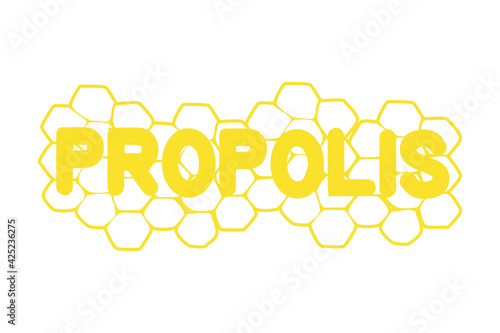 Honeycomb illustration with bee isolated on white background
