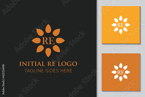 illustration vector graphic initial re letter logo or icon best for branding and icon