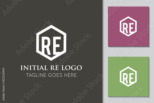 illustration vector graphic initial re letter logo or icon best for branding and icon