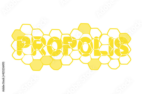 Honeycomb illustration with bee isolated on white background